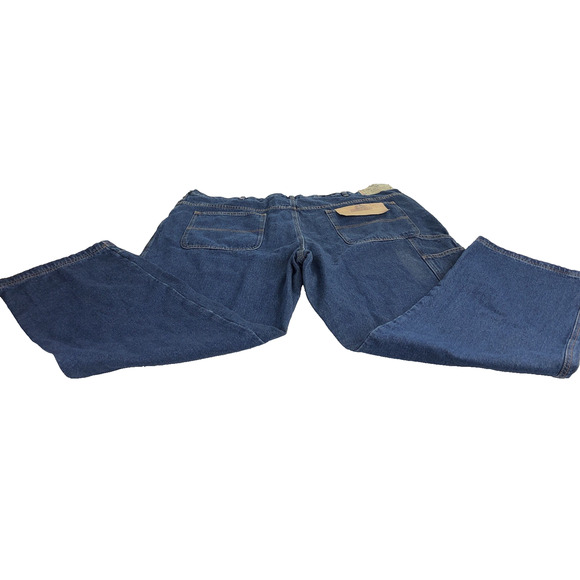 Redhead Men's Flannel Lined Utility Jeans 46x32 Insulated Blue Denim 7 Pockets - Picture 2 of 11